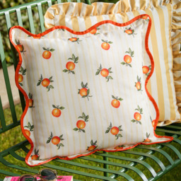 Furn Fruits Yellow Oranges Stripe Cushion 45 x 45cm - Wilko - thumbnail 3
