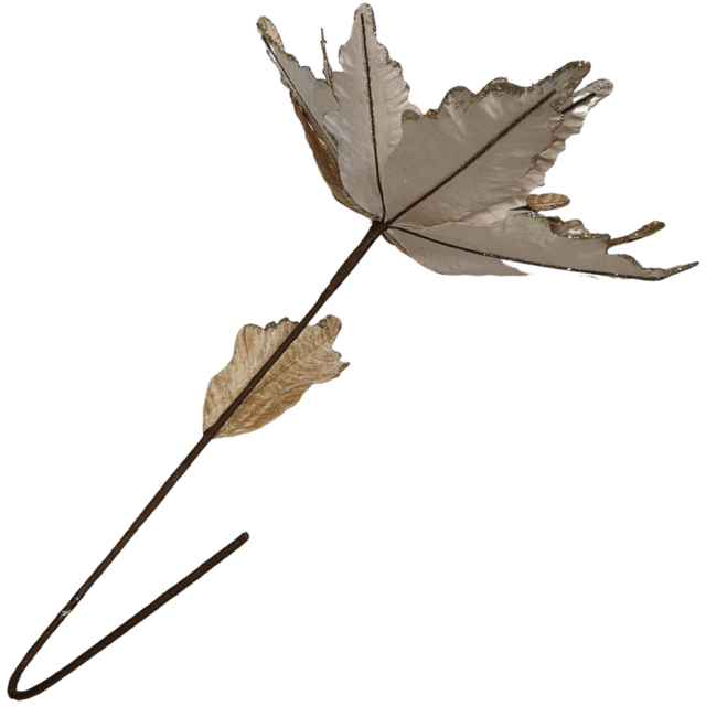 Samuel Alexander Champagne Gold Velvet Poinsettia Stem Christmas Decoration 68cm - Wilko - image 1