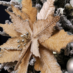 Samuel Alexander Champagne Gold Velvet Poinsettia Stem Christmas Decoration 68cm - Wilko - thumbnail 6