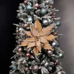 Samuel Alexander Champagne Gold Velvet Poinsettia Stem Christmas Decoration 68cm - Wilko - thumbnail 4