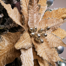 Samuel Alexander Champagne Gold Velvet Poinsettia Stem Christmas Decoration 68cm - Wilko - thumbnail 7