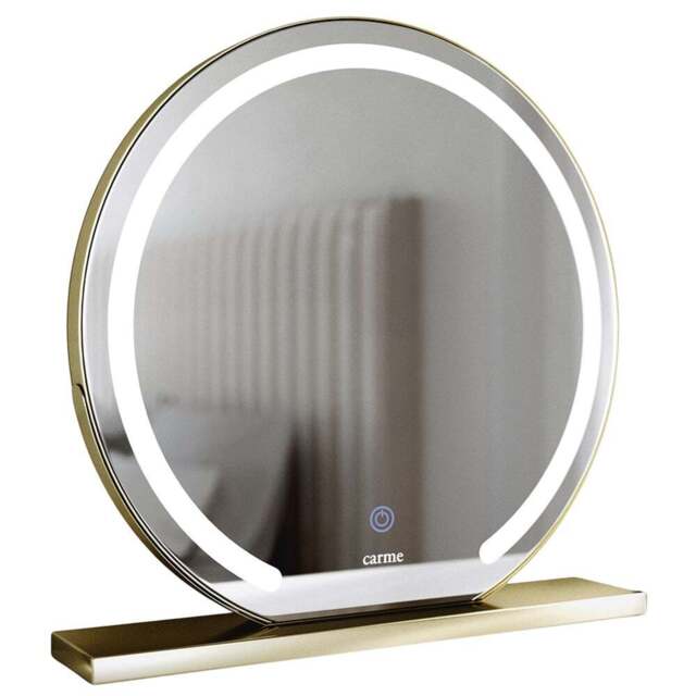 CARME Home Eden LED Gold Frameless Touch Sensor Light Mirror - Size: 16 x 57.5 x 57.5cm - Wilko - image 1