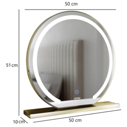 CARME Home Eden LED Gold Frameless Touch Sensor Light Mirror - Size: 16 x 57.5 x 57.5cm - Wilko - thumbnail 5