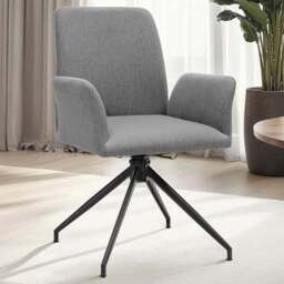 tectake Daya Set of 6 Anthracite Upholstered Swivel Chair - Size: Single - Grey - Wilko