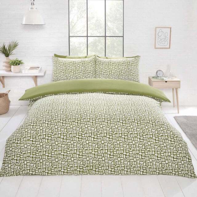 Rapport Home Pebbles Single Green Duvet Set - Wilko - image 1