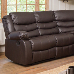 Brooklyn 5 Seater Brown Corner Manual Recliner Sofa - Artemis Home - Wilko - thumbnail 3