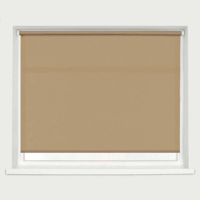 Caecus Straight Edge Roller Blind Cappuccino 60cm - Brown - Wilko - image 1