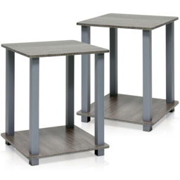 Walplus Simplistic French Oak Grey End Table Set of 2 - Size: 49.78 x 39.62 x 39.62cm - Wilko - thumbnail 3