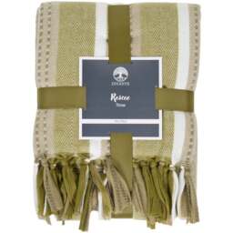 Roscoe Stripe Throw Green - Size: 170 x 130cm - Divante - Wilko - thumbnail 1
