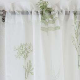 Tyrone Textiles Bracken Green Wild Leaf Print Rod Pocket Voile Panel Curtains 140 x 229cm - Size: W 140 x D 229cm - Wilko - thumbnail 3