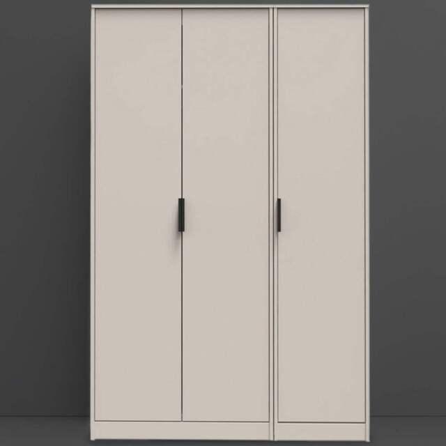 Crowndale Hong Kong Ready Assembled 3 Door Tall Kashmir Ash Wardrobe - Cream - Wilko - image 1