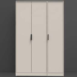 Crowndale Hong Kong Ready Assembled 3 Door Tall Kashmir Ash Wardrobe - Cream - Wilko - thumbnail 1