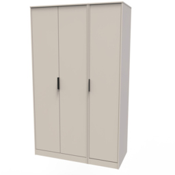 Crowndale Hong Kong Ready Assembled 3 Door Tall Kashmir Ash Wardrobe - Cream - Wilko - thumbnail 3