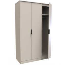Crowndale Hong Kong Ready Assembled 3 Door Tall Kashmir Ash Wardrobe - Cream - Wilko - thumbnail 7