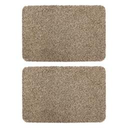 JVL Tanami Beige Barrier Doormat 50 x 75cm 2 Pack - Cream - JVL Homewares - Wilko