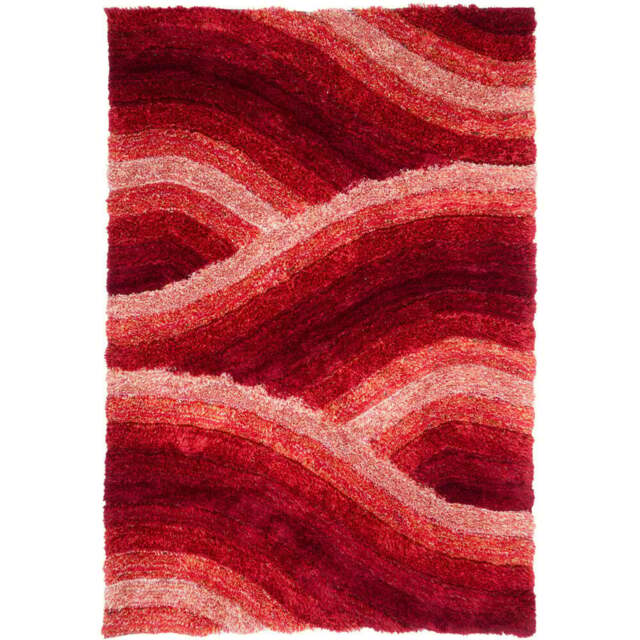 DS Living Wave Red Ultra Plush Rug 160 x 230cm - Wilko - image 1