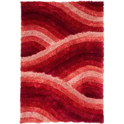 DS Living Wave Red Ultra Plush Rug 160 x 230cm - Wilko - thumbnail 1