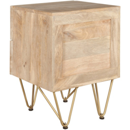 Brooklyn Huyen 2 Drawer Light Gold Side Table - Brown - Wilko - thumbnail 6