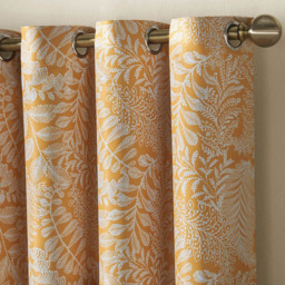 Alan Symonds Fern Ochre Blackout Ring Top Eyelet Curtains 111 x 137cm - Size: W 111 x D 137cm - Wilko - thumbnail 4