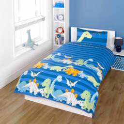 Rapport Home Dinosaur Single Blue Duvet Cover Set - Pink - Wilko - thumbnail 1