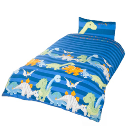 Rapport Home Dinosaur Single Blue Duvet Cover Set - Pink - Wilko - thumbnail 3