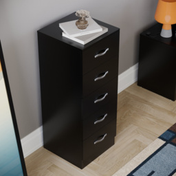 Vida Designs Riano 5 Drawer Black Narrow Chest of Drawers - Wilko - thumbnail 7