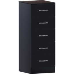 Vida Designs Riano 5 Drawer Black Narrow Chest of Drawers - Wilko - thumbnail 3