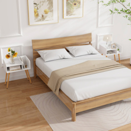 Costway Mid Century White 2 Tier Nightstand Set of 2 - Size: 2 Shelf - Wilko - thumbnail 6