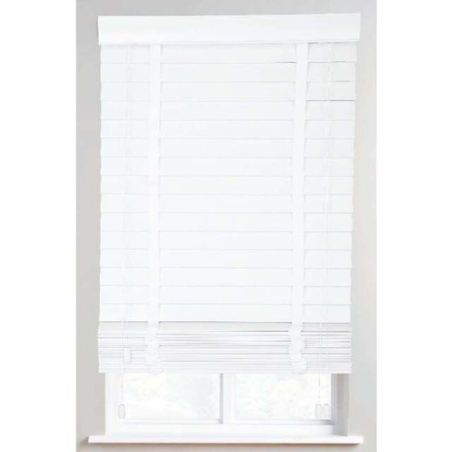 Ribbon Venetian Blind Cotton White 105cm - Wilko - image 1