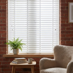 Ribbon Venetian Blind Cotton White 105cm - Wilko - thumbnail 4