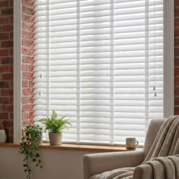 Ribbon Venetian Blind Cotton White 105cm - Wilko - thumbnail 6