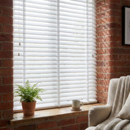 Ribbon Venetian Blind Cotton White 105cm - Wilko - thumbnail 3
