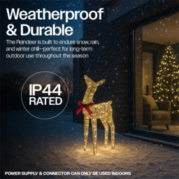 Xmas Haus Gold 250 Warm White LED Head Up Deer Christmas Decoration 2ft - Size: 740 x 450 x 160cm - Wilko - thumbnail 6
