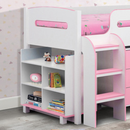 Julian Bowen Kimbo Pink Cabin Bed with Storage - Size: Single - White - Wilko - thumbnail 4