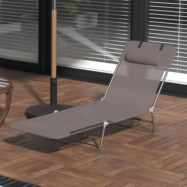 Outsunny Coffee 6 Level Reclining Folding Sun Lounger - Size: 1 Seater - Brown - Wilko - image 1