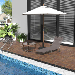 Outsunny Coffee 6 Level Reclining Folding Sun Lounger - Size: 1 Seater - Brown - Wilko - thumbnail 5