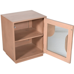 IH Design Jodhpur Single Door Solid Wood Bedside Table - Size: 60 x 50 x 40cm - Brown - Wilko - thumbnail 5