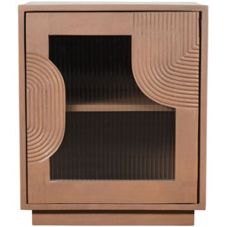 IH Design Jodhpur Single Door Solid Wood Bedside Table - Size: 60 x 50 x 40cm - Brown - Wilko - thumbnail 4