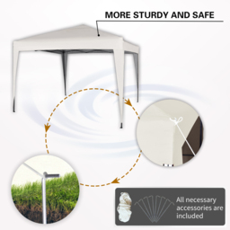 White Pop Up Outdoor Gazebo 3 x 3m - MCC - Wilko - thumbnail 7