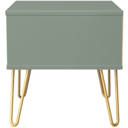 Crowndale Diamond Single Drawer Reed Green Side Table Ready Assembled - Size: 43 x 45 x 40cm - Wilko - thumbnail 4