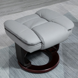 Portland Grey PU Leather Manual Recliner Chair with Footrest - Size: Single - Wilko - thumbnail 4
