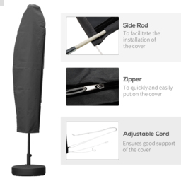Outsunny Dark Grey Oxford Fabric Parasol Cover - Size: 56 x 56 x 220cm - Wilko - thumbnail 6