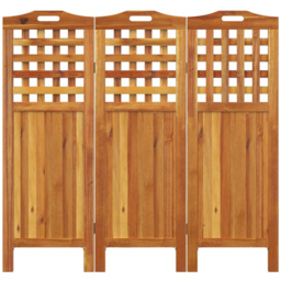 vidaXL Brown Wooden 3 Panel Room Divider 121.5 x 2 x 115cm - Size: 3 Panels - Wilko - thumbnail 5