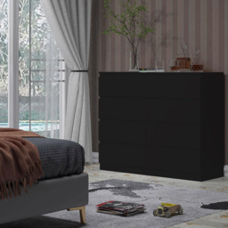 FWStyle Carlton 8 Drawer Matt Black Chest of Drawers - Wilko - thumbnail 6