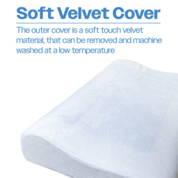 Aidapt Cooling Gel Comfort Memory Foam Contour Pillow with Removable Soft Velvet Cover - Size: 300 x 500 x 90cm - White - Wilko - thumbnail 7