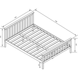 Atlantis White Pine Double Bed Frame - Wilko - thumbnail 3