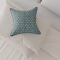 Helena Springfield Ticking Stripe King Size Blue and Teal Duvet Set - Blue / Teal - Wilko - thumbnail 5