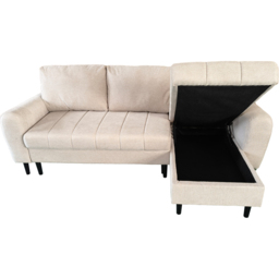 DS Living Sienna 3 Seater Beige Fabric Left Hand Chaise Sofa Bed - Wilko - thumbnail 6