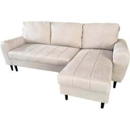 DS Living Sienna 3 Seater Beige Fabric Left Hand Chaise Sofa Bed - Wilko - thumbnail 5
