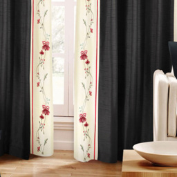 Intimates Sapphire Black Cream Curtains 168 x 189cm - Size: W 168 x D 189cm - Wilko - thumbnail 4